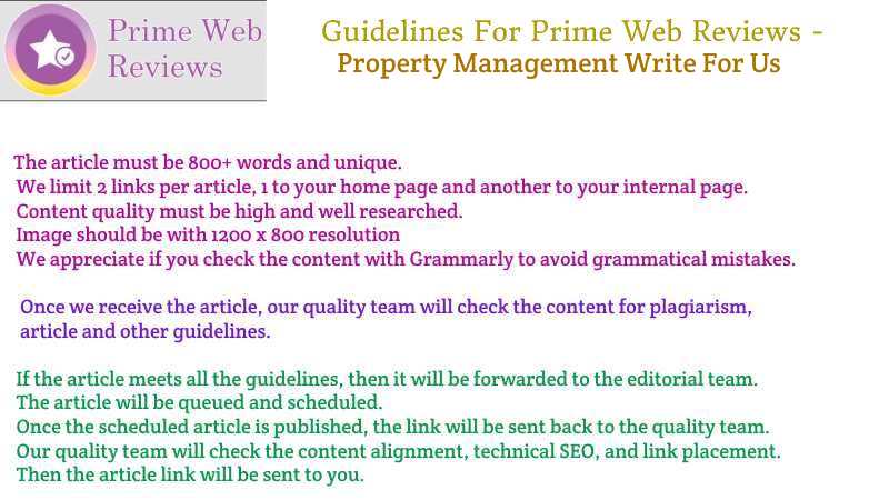 Guidelines of the Article – Property Management Write for Us 